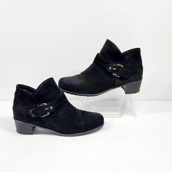 STUART WEITZMAN Dude' suede Bootie black Sz 9 - Picture 3 of 10